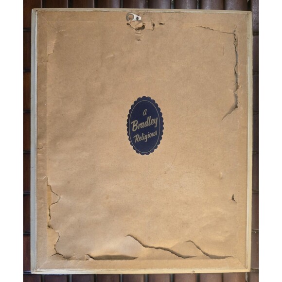 Immaculate Heart of Mary Vintage Framed Lithograph Bradley Religious - Picture 3 of 3